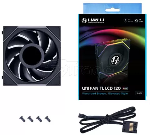 Photo de Ventilateur de boitier Lian Li Uni Fan TL LCD RGB - 12cm (Noir)