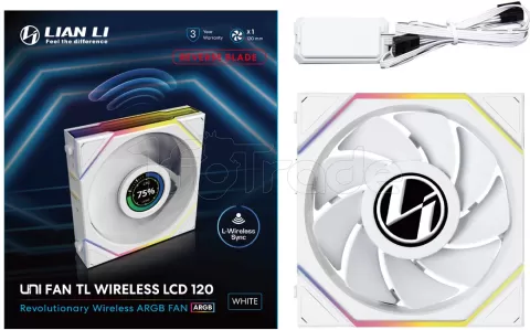 Photo de Ventilateur de boitier Lian Li Uni Fan TL Wireless LCD Reverse RGB - 12cm (Blanc)