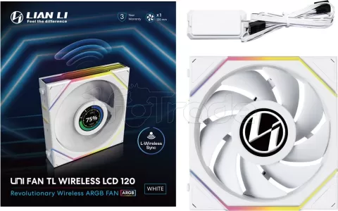 Photo de Ventilateur de boitier Lian Li Uni Fan TL Wireless LCD RGB - 12cm (Blanc)