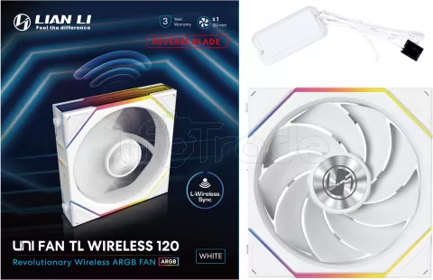 Photo de Ventilateur de boitier Lian Li Uni Fan TL Wireless Reverse RGB - 12cm (Blanc)