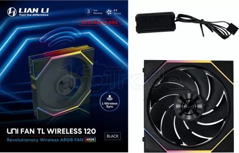 Photo de Ventilateur de boitier Lian Li Uni Fan TL Wireless Reverse RGB - 12cm (Noir)