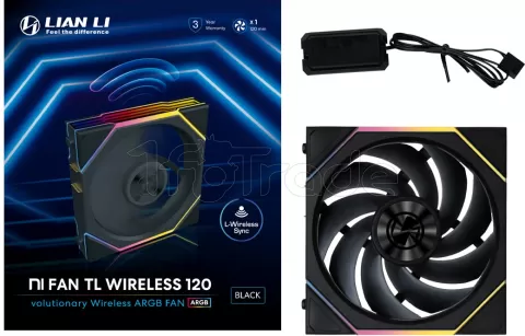 Photo de Ventilateur de boitier Lian Li Uni Fan TL Wireless RGB - 12cm (Noir)