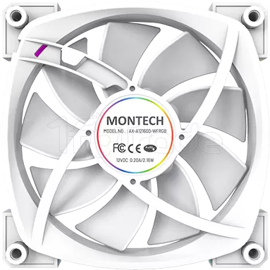 Photo de Ventilateur de boitier Montech AX120 RGB - 12cm (Blanc)