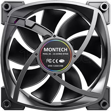 Photo de Ventilateur de boitier Montech AX120 RGB - 12cm (Noir)