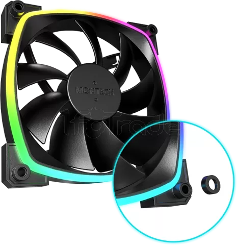 Photo de Ventilateur de boitier Montech AX120 RGB - 12cm (Noir)