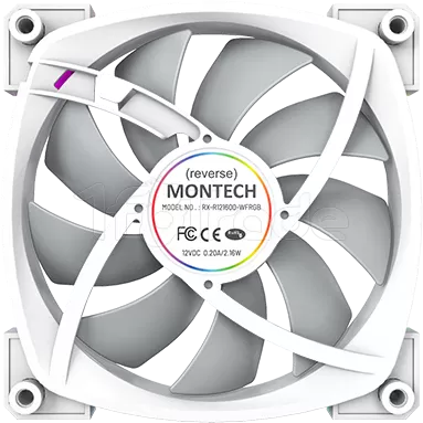 Photo de Ventilateur de boitier Montech RX120 RGB - 12cm (Blanc)