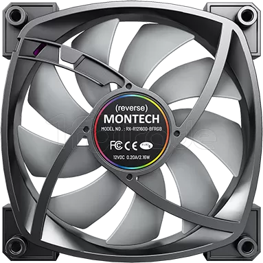 Photo de Ventilateur de boitier Montech RX120 RGB - 12cm (Noir)