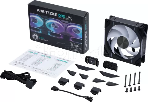 Photo de Ventilateur de boitier Phanteks D30 Regular Airflow RGB - 12cm (Noir)