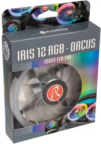 Photo de Ventilateur de boitier Raijintek Iris 12 Rainbow Orcus RGB PWM 12cm (Noir)