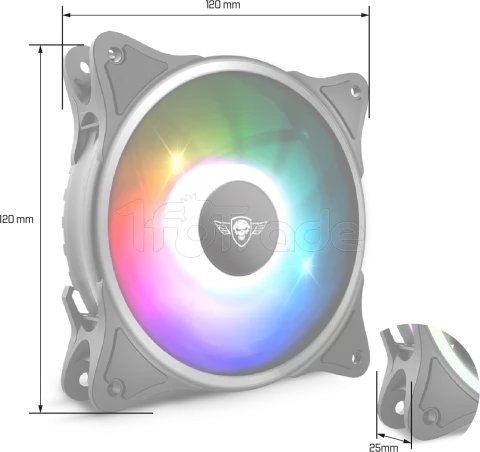 Photo de Ventilateur de boitier Spirit of Gamer AirForce Central RGB - 12cm (Noir)