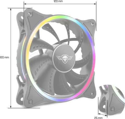 Photo de Ventilateur de boitier Spirit of Gamer AirForce Circle RGB - 12cm (Noir)