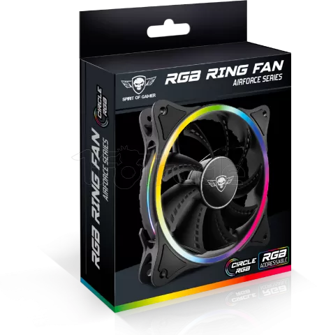 Photo de Ventilateur de boitier Spirit of Gamer AirForce Circle RGB - 12cm (Noir)