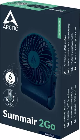 Photo de Ventilateur de bureau sur batterie Arctic Summair 2Go - Ø10cm (Bleu)