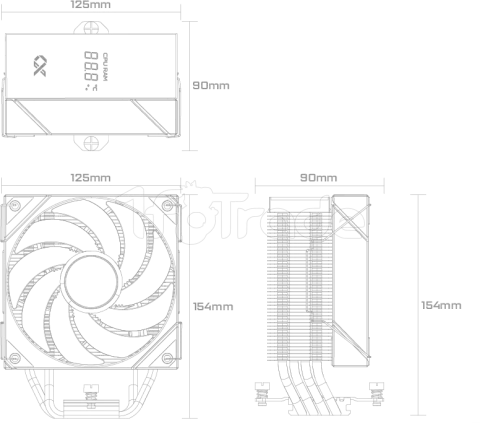 Photo de Ventilateur processeur Xigmatek Air Killer 4 Digital RGB (Blanc)