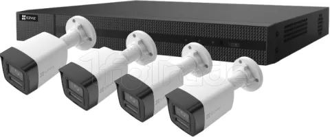 Photo de Visualiseur de caméra + 4x Caméras extérieures Ezviz H3K PoE Kit 4K (Noir/Blanc)