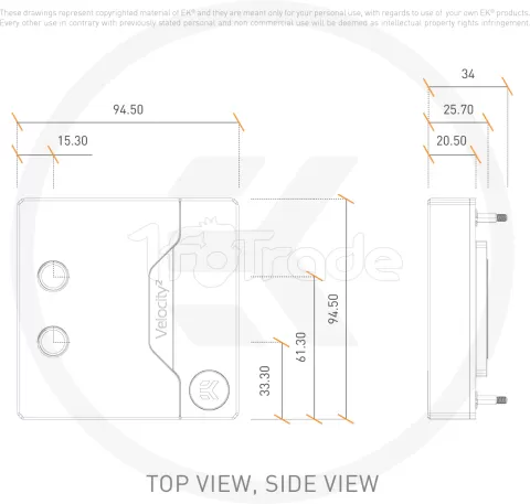 Photo de Waterblock CPU Ekwb EK-Quantum Velocity² 1700 RGB (Noir/Cuivre)