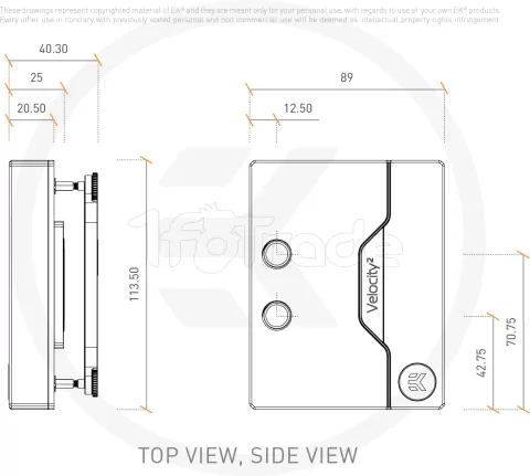 Photo de Waterblock CPU Ekwb EK-Quantum Velocity² AM4 RGB (Argent)